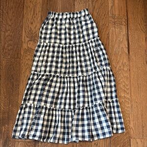 Urban Renewal Checkered Navy Blue and White Women's Skirt, XSmall